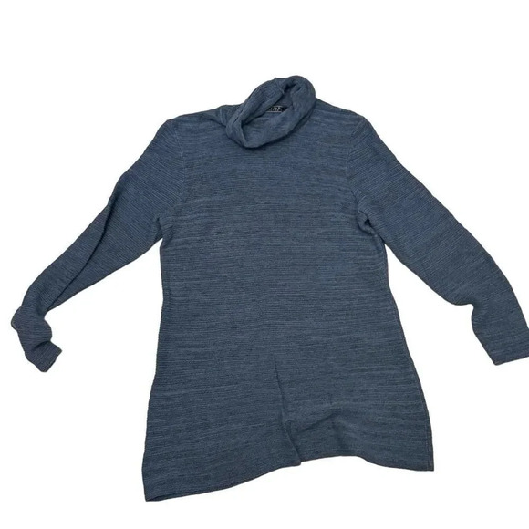 EUC Peruvian Connection Turtleneck Sweater Rare Large Navy Pima Cotton - Picture 2 of 4